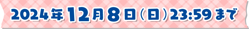 2024年12月8日(日)23:59まで