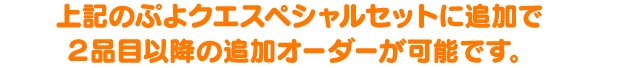 上記のぷよクエスペシャルセットに追加で2品目以降の追加オーダーが可能です。